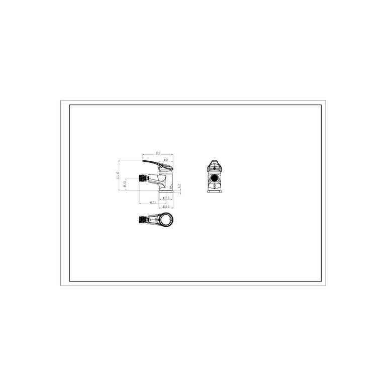 miscelatore monocomando per bidet cromato con piletta pop up 1" 1/4 e flessibili serie alice