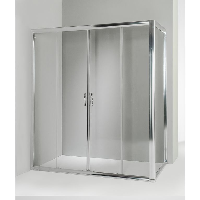 box doccia angolare anta fissa porta scorrevole 70x170 cm trasparente