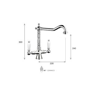 MISCELATORE MONOFORO CUCINA, BOCCA ANTICA KING KN70 BA