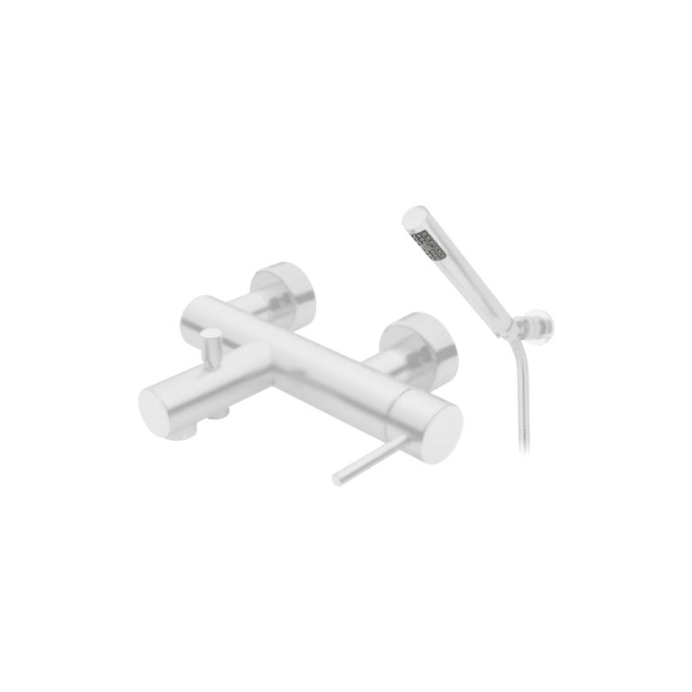 miscelatore monocomando vasca minimal bianco opaco minimal mn10 dxc con kit doccia