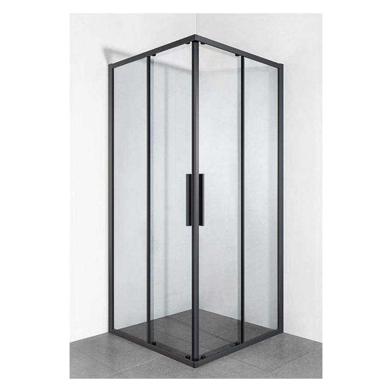 box doccia angolare porta scorrevole 84x95 cm trasparente serie dark
