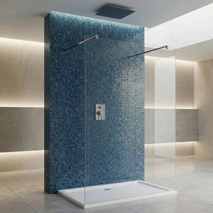 PARETE DOCCIA WALK IN 80X200h CM CRISTALLO 8MM TRASPARENTE - 2 BRANCETTI 
