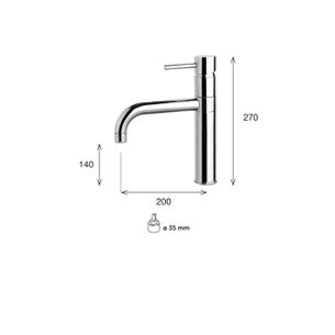 MISCELATORE MONOCOMANDO CUCINA SATURNO SA70 CB