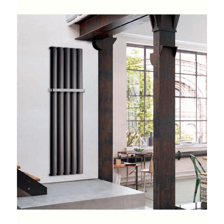 termoarredo in alluminio 1800x470 mm antracite interasse 280 mm modello serez - linea design classic