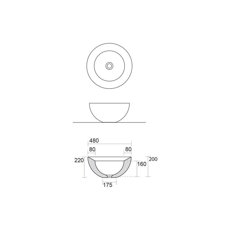 lavabo incasso kracklite 200 axa - dp