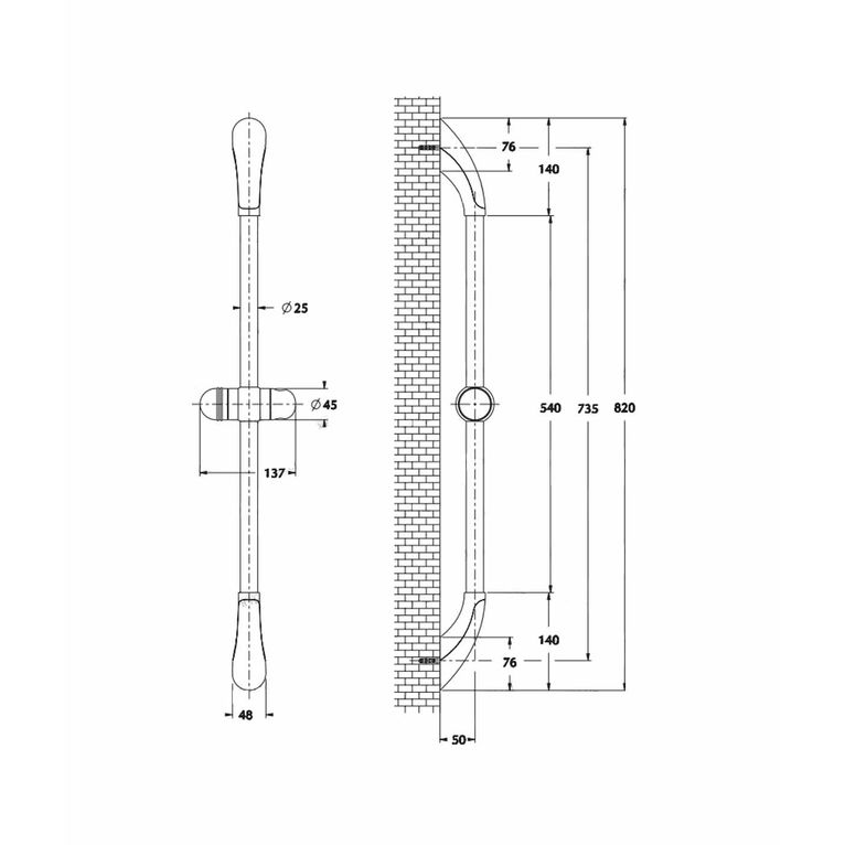 saliscendi elite sl5e483t5cr  in ottone completo di doccia corallo,portasapone e flessibile serie sphera