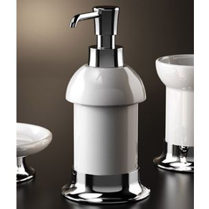 DOSASAPONE DA APPOGGIO CROMO E CERAMICA BIANCO SERIE AREA CAPANNOLI