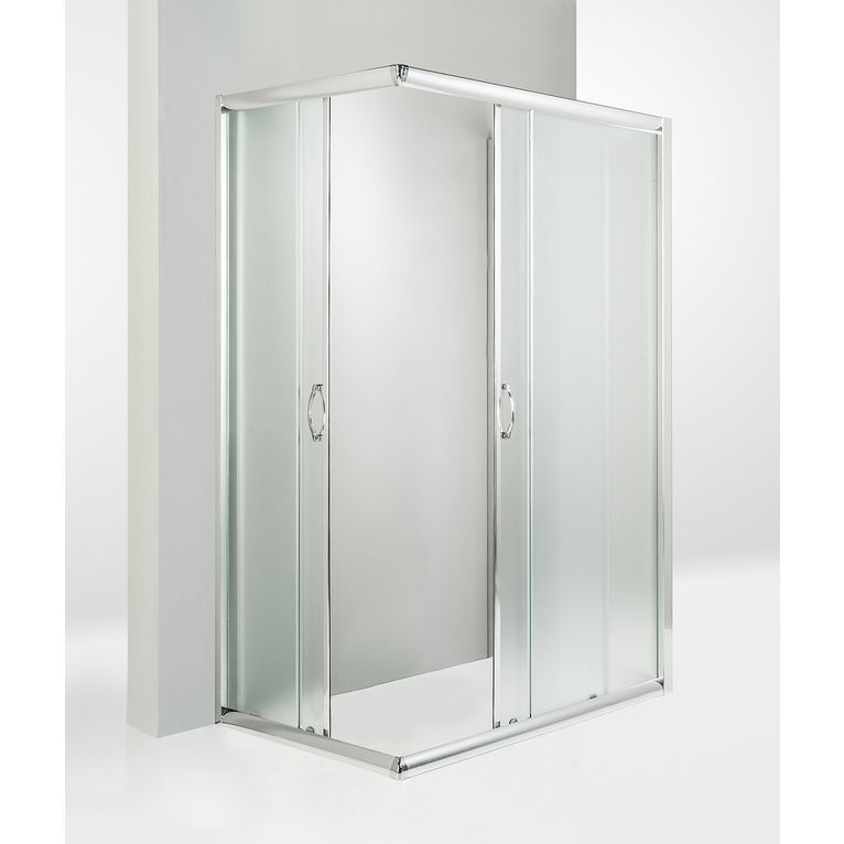box doccia 3 lati porta scorrevole 70x90x70 cm opaco