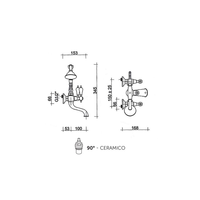 gruppo vasca esterno king kn10 sd senza kit doccia