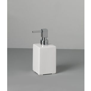 DOSASAPONE CROMO E CERAMICA BIANCO 7.6 CM SERIE TUBE-CUBE CAPANNOLI