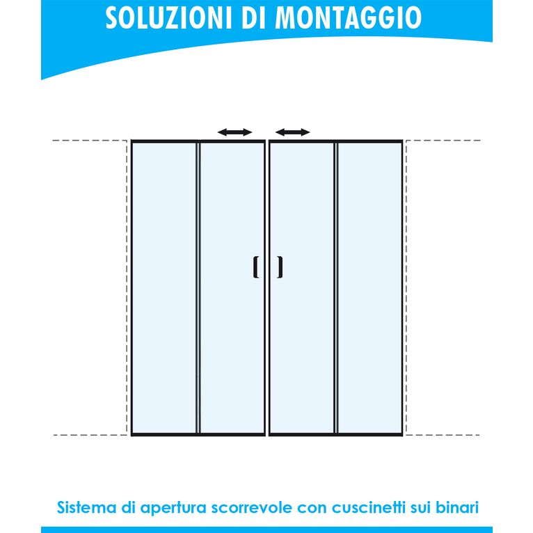 porta doccia scorrevole 190 cm trasparente serie n
