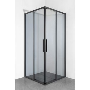 BOX DOCCIA ANGOLARE PORTA SCORREVOLE 75X115 CM FUME' SERIE DARK