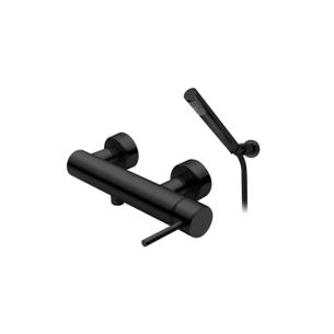 MISCELATORE MONOCOMANDO ESTERNO DOCCIA NERO OPACO MINIMAL MN50 DC CON KIT DOCCIA