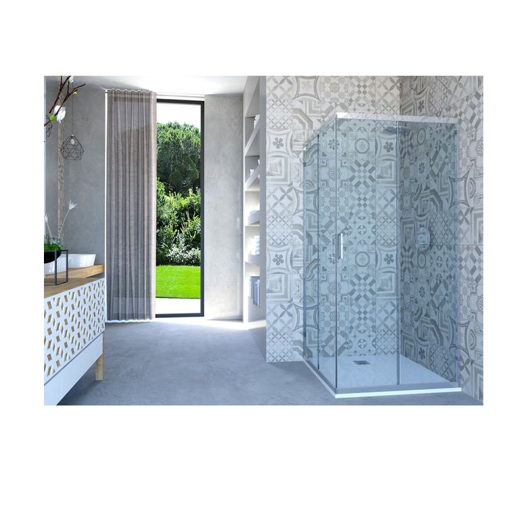  box doccia angolare porta scorrevole 68x98 cm trasparente