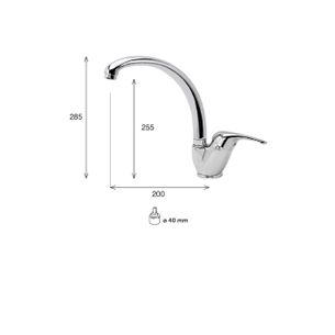 MISCELATORE MONOCOMANDO CUCINA FUSION FN71 CAC