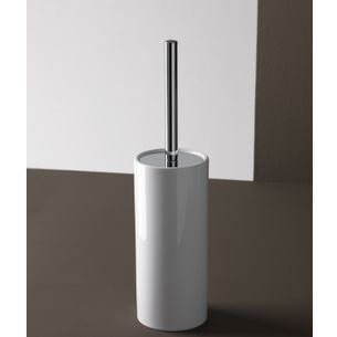 SCOPINO CROMO E CERAMICA BIANCO 9,5 CM SERIE TUBE-CUBE CAPANNOLI