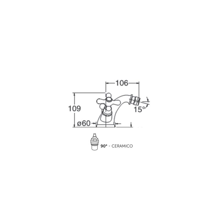 miscelatore monoforo monoblocco per bidet kiss ks35