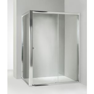 BOX DOCCIA ANGOLARE ANTA FISSA PORTA SCORREVOLE 100X95 CM TRASPARENTE