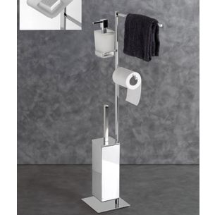 PIANTANA PORTA ASCIUGAMANI PORTASAPONE PORTAROTOLO CON SCOPINO CROMO SERIE NOOK CAPANNOLI