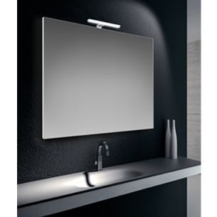 SPECCHIERA FILO LUCIDO 70X100 CM REVERSIBILE CON TELAIO PERIMETRALE A FILO SPECCHIO E LAMPADA LED CROMATA