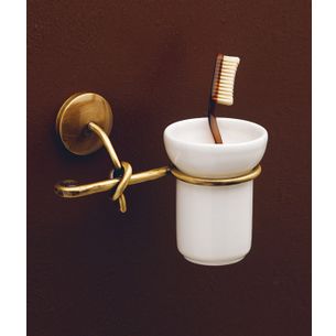 PORTA SPAZZOLINI BRONZO SATINATO SERIE RETRO' CAPANNOLI