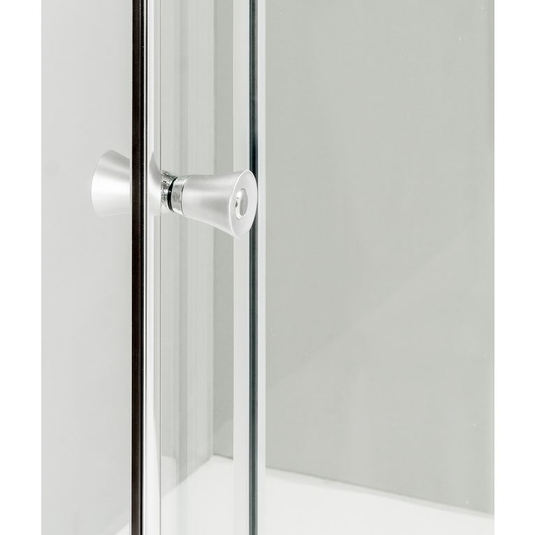 box doccia 70x125x70 cm 3 lati con 2 ante fisse e porta scorrevole trasparente