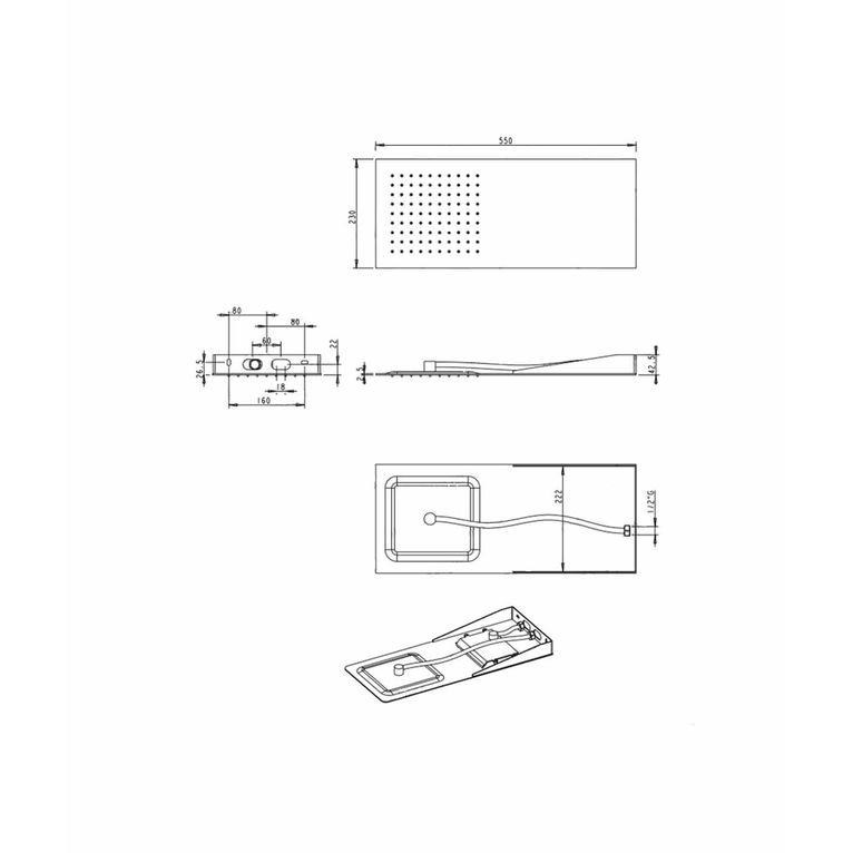 soffione lipsia sd2050 in acciaio serie sphera