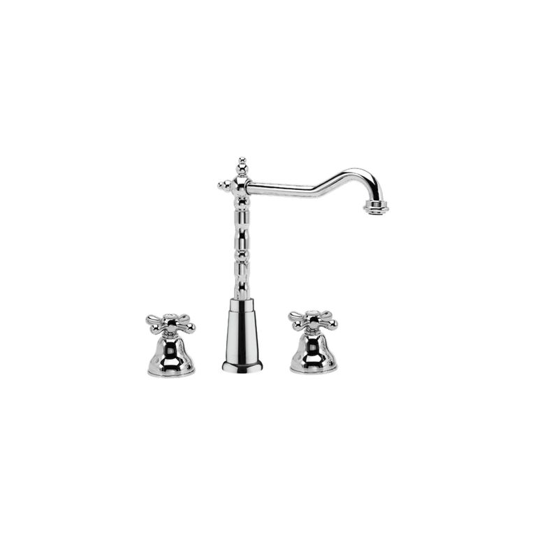 batteria per lavabo a tre fori bocca antica kiss ks20 ba