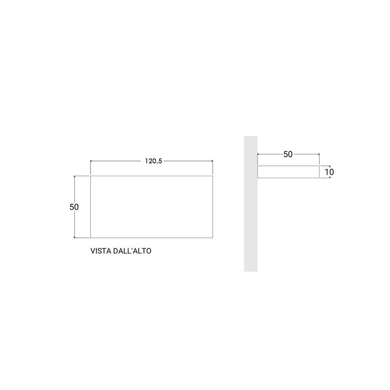 mobile mensola piano d'appoggio porta lavabo 120 cm finitura k005