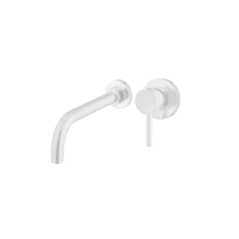 miscelatore monocomando lavabo incasso orizzontale senza scarico bianco opaco minimal mn27