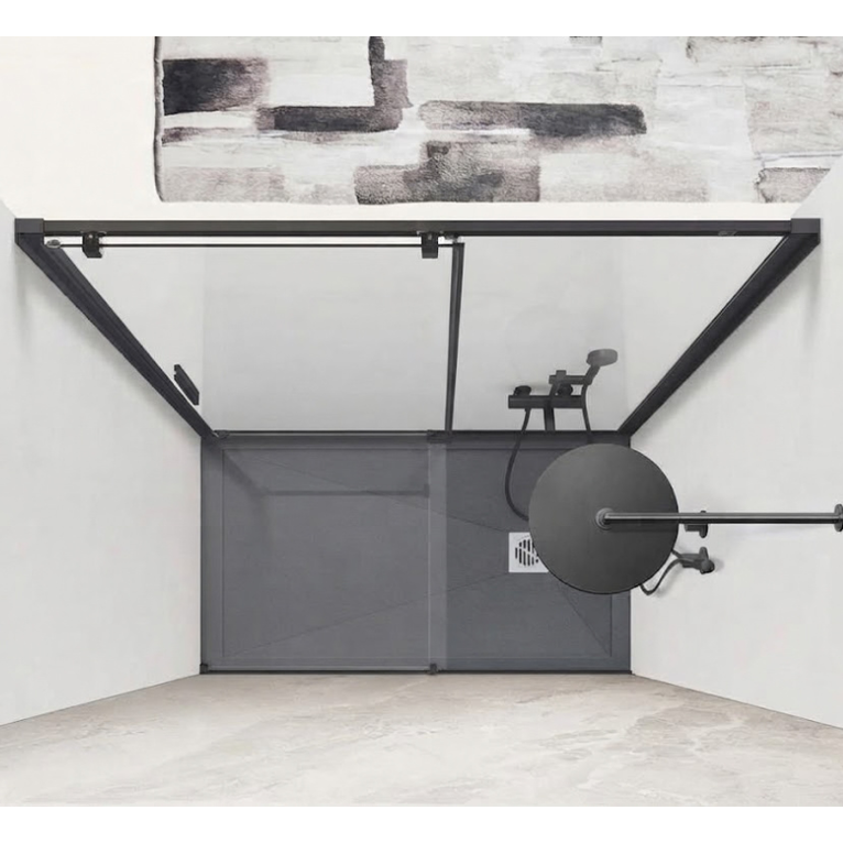 porta doccia scorrevole 110 cm trasparente serie dark