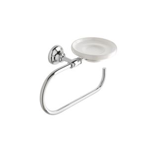 PORTA ASCIUGAMANI DA BIDET CON PORTASAPONE CROMO E CERAMICA BIANCO LINEA SERIE900 CAPANNOLI