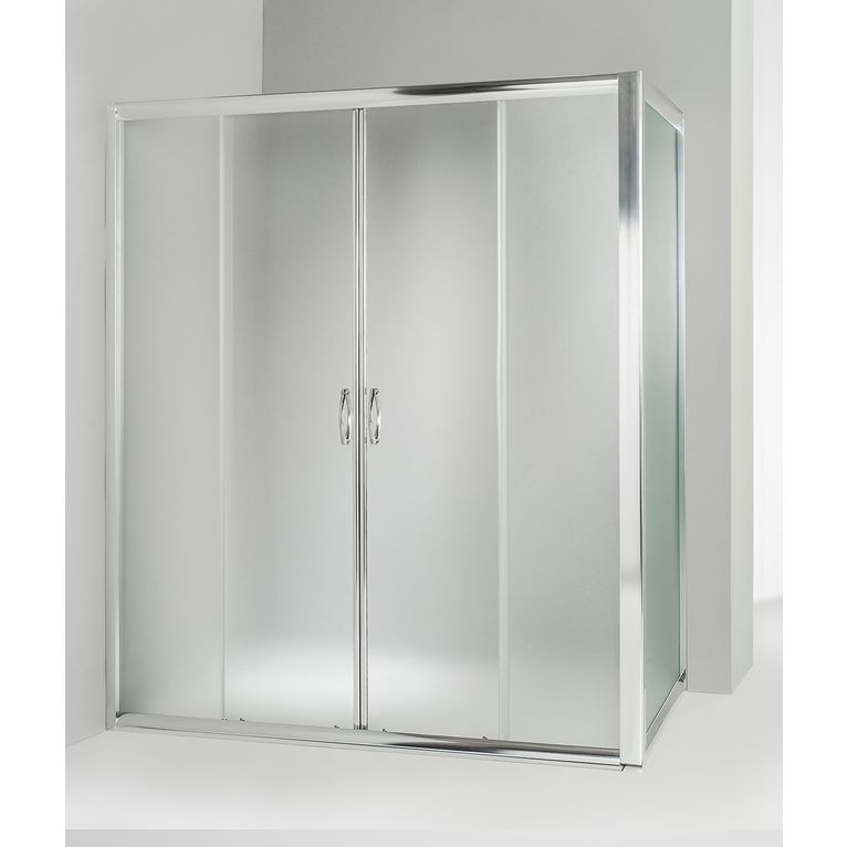 box doccia angolare anta fissa porta scorrevole 85x170 cm opaco