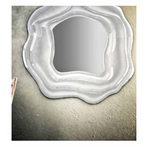  SPECCHIO CON CORNICE IN VETRO FUSO TRASPARENTE 110X110 CM ART 1063A SERIE LA PROGETTO
