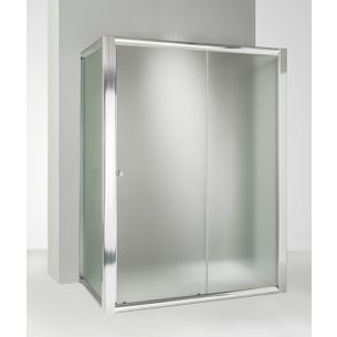 BOX DOCCIA 3 LATI CON 2 ANTE FISSE E PORTA SCORREVOLE 90X90X90 CM OPACO