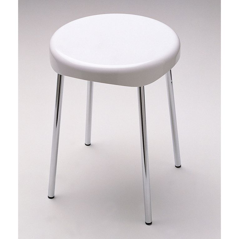 sgabello abs bianco con 4 gambe cromo serie bagno hotel capannoli