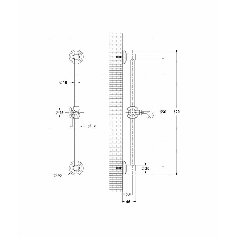 saliscendi otello sl9a4m1d8cr in ottone completo di doccia matilde lusso e flessibile serie sphera