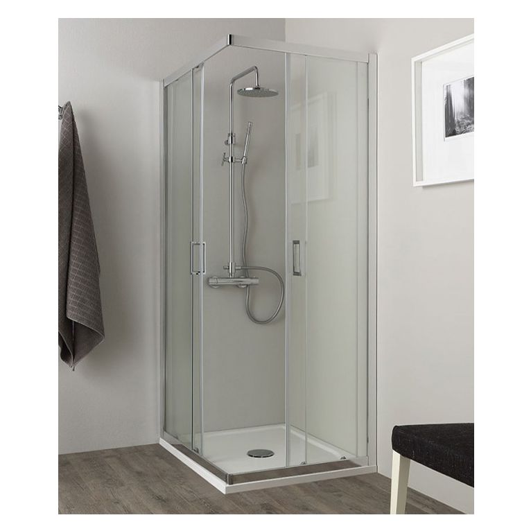 box doccia angolare porta scorrevole 60x100 cm opaco