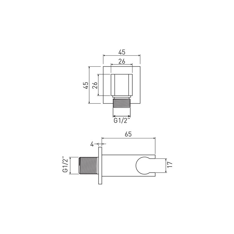 presa acqua cilindrica in ottone con supporto - sy 99