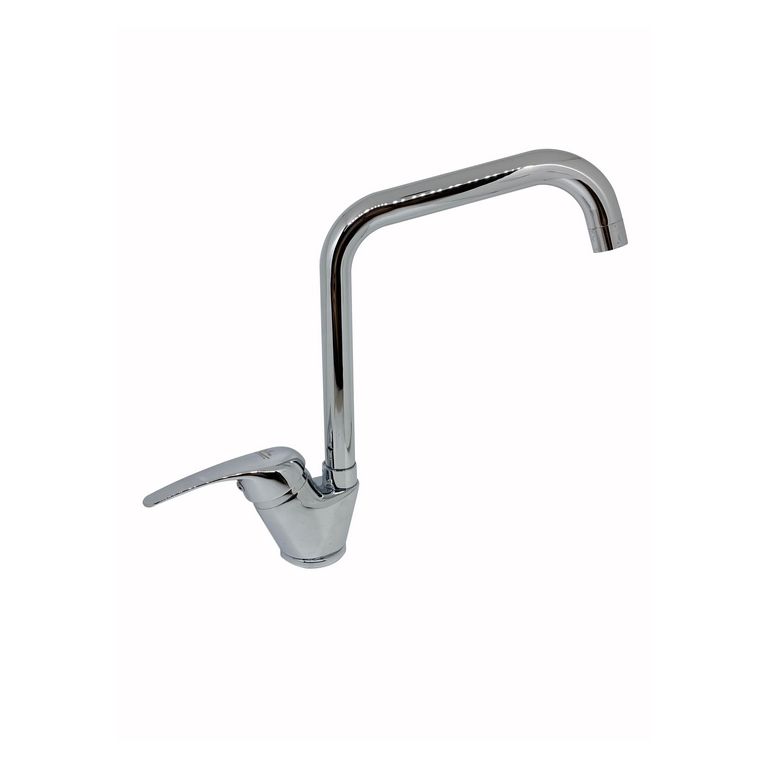 miscelatore lavello laterale cromato con canna girevole a squadra completo di flessibili serie alice