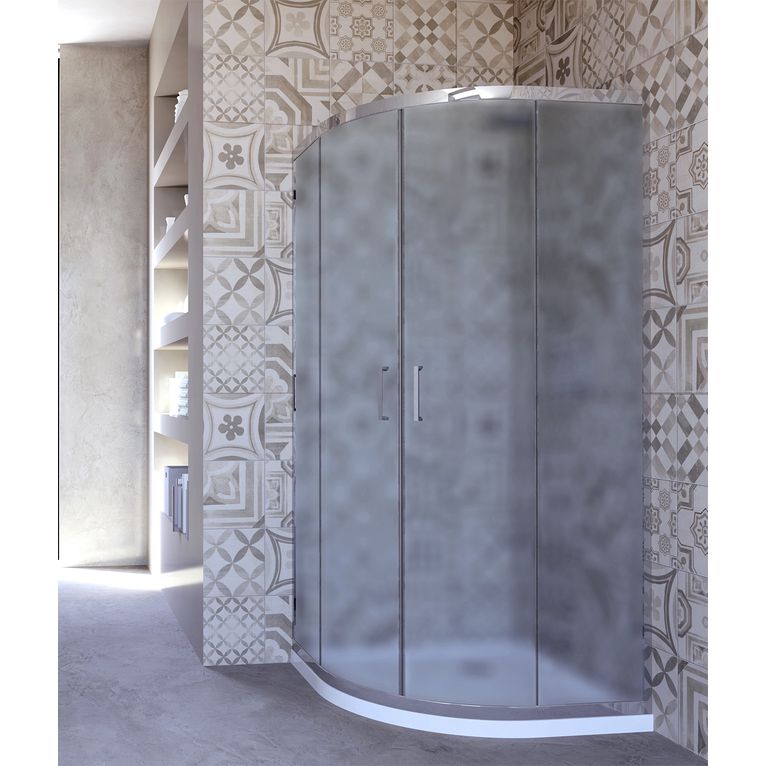 box doccia semicircolare 80x80 cm opaco serie s
