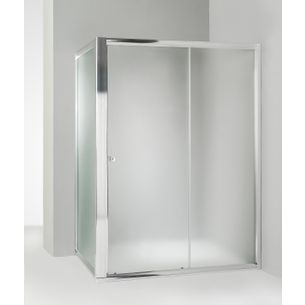 BOX DOCCIA ANGOLARE ANTA FISSA PORTA SCORREVOLE 75X105 CM OPACO