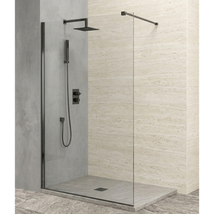 PARETE DOCCIA WALK IN 110 CM SERIE DARK TRASPARENTE