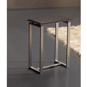 SGABELLO CROMO E CUOIO MARRONE SERIE BAIO CAPANNOLI