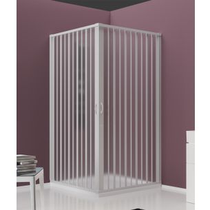 BOX DOCCIA ANGOLARE APERTURA A SOFFIETTO 70X70 CM IN PVC BIANCO - SERIE TENERIFE - VENTANA
