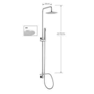 KIT COLONNA DOCCIA CILINDRICA ON DEVIATORE E SOFFIONE ABS DIAMETRO mm 300,PRESA ACQUA,FLESSIBILE cm 150 E DOCCETTA CILINDRICA. FINITURA CROMATA - 13075 B/30