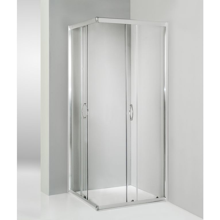 box doccia angolare porta scorrevole 90x90 cm trasparente altezza 180 cm
