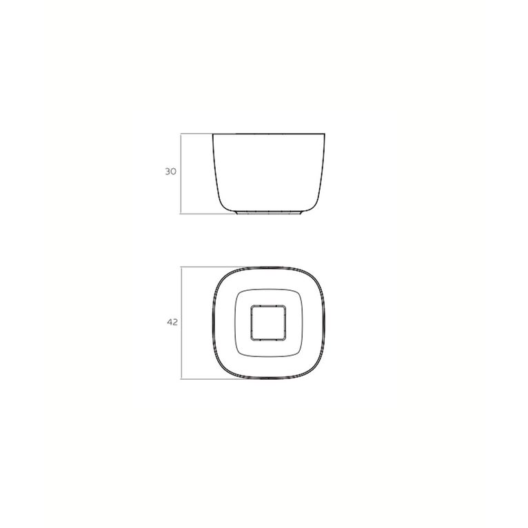 lavabo d'appoggio in luxolid 42x42 cm - bonzo s