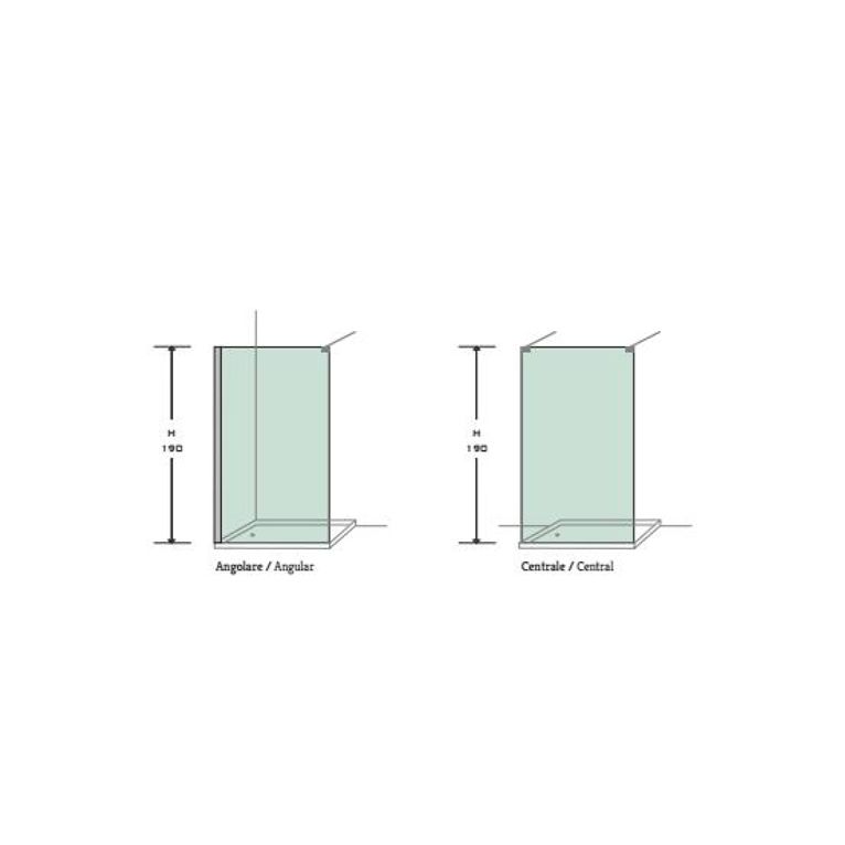 parete doccia walk in 90x200h cm cristallo 8mm trasparente - 1 brancetto