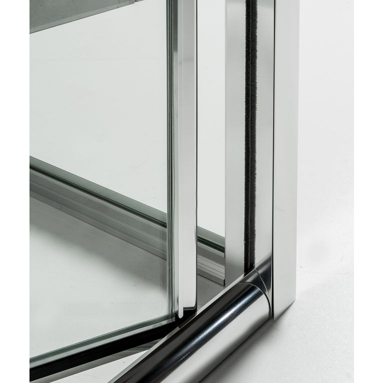 box doccia 3 lati con 2 ante fisse e porta a soffietto 80x80x80 cm trasparente